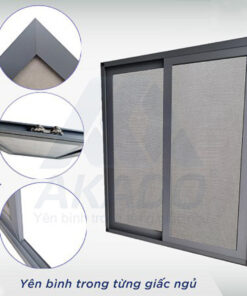 Cửa lưới chống muỗi mở lùa lưới inox
