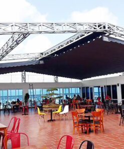 Mái xếp nhà hàng che nắng mưa Hòa Phát